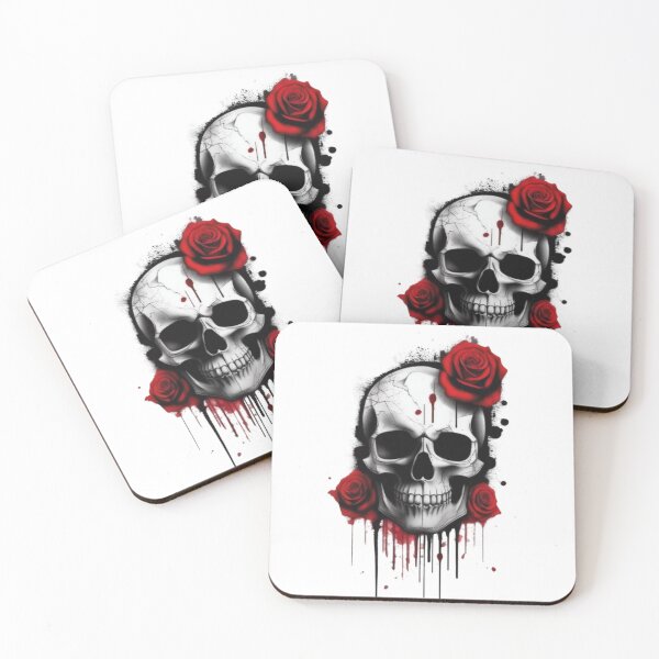 Item preview, Dripping Skull With Roses – Gothic Dark Art | Tattoo Style Streetwear Graphic designed and sold by SkullVibe Collective.