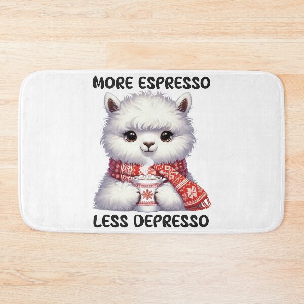 Item preview, Cute Alpaca Coffee – More Espresso Less Depresso Funny Caffeinated Design designed and sold by Lulunza.