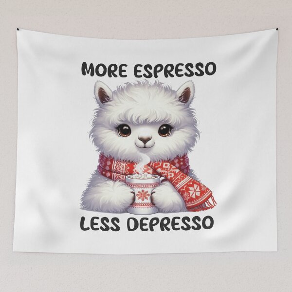 Item preview, Cute Alpaca Coffee – More Espresso Less Depresso Funny Caffeinated Design designed and sold by Lulunza.