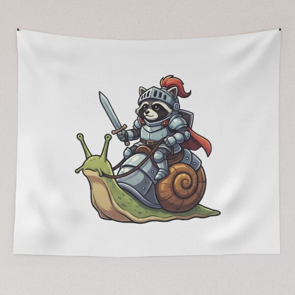 Item preview, Raccoon Knight Riding Snail designed and sold by k3rstman1.