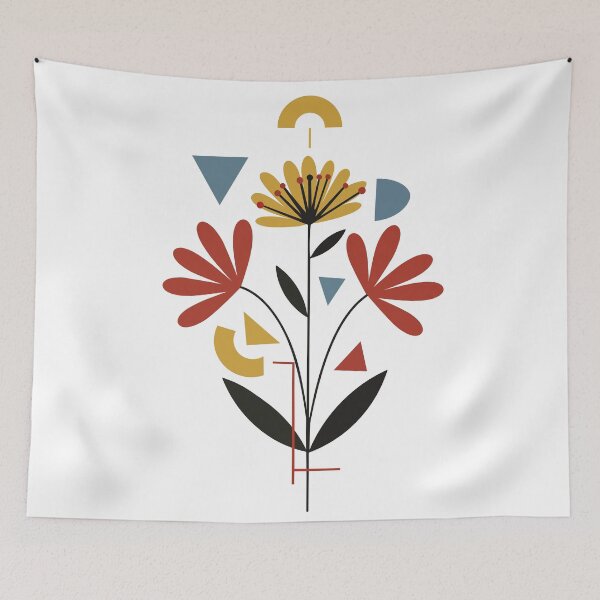 Item preview, Abstract Geometric Floral Art Composition designed and sold by Clay Artista.