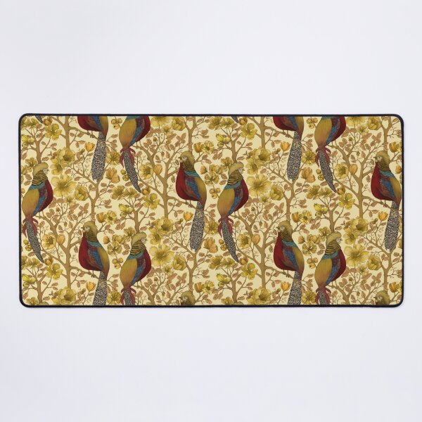 Aperçu de l'œuvre Motif vintage de faisan doré et de fleurs créée et vendue par ReaDillo.
