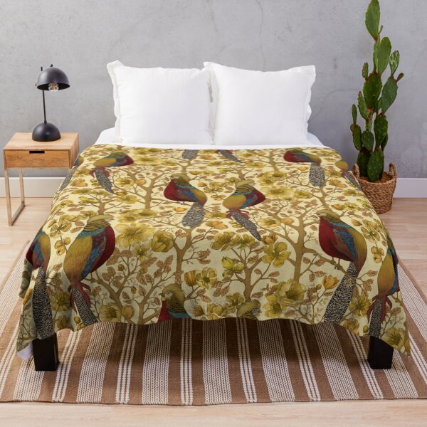 Item preview, Vintage Golden Pheasant Bird and Floral Pattern designed and sold by ReaDillo.