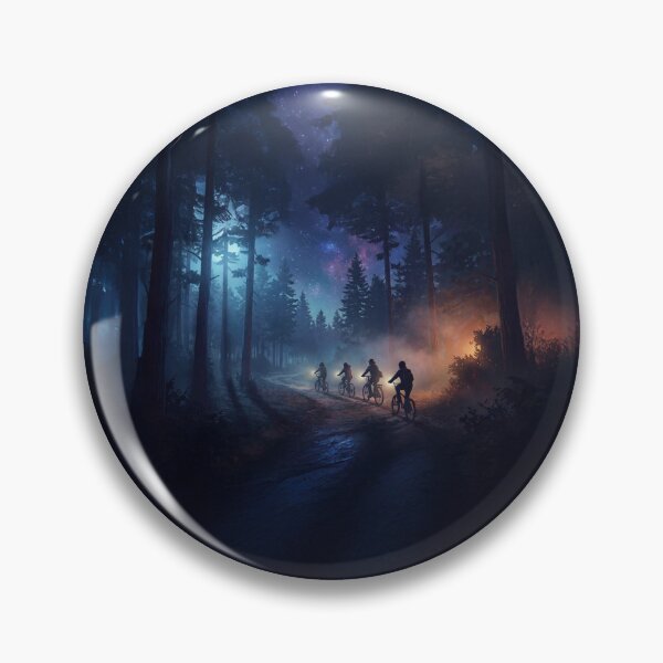 Item preview, Nightfall Trail – Dark Forest Adventure with Neon Glow designed and sold by MysticCanvasAi.