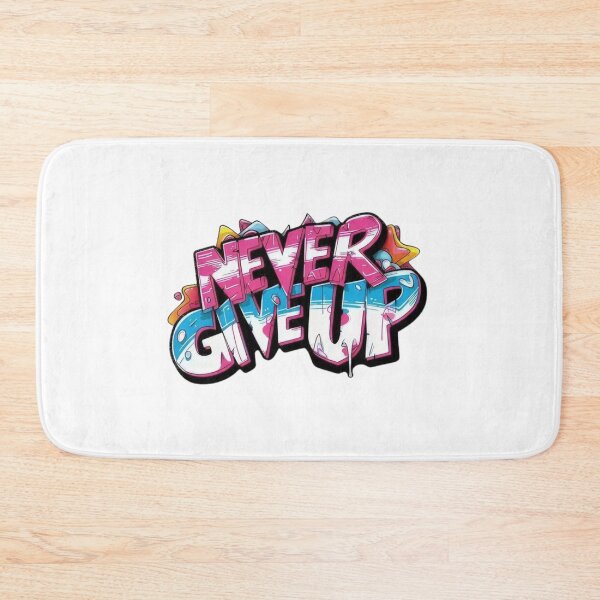 Item preview, Never Give Up – Colorful Graffiti Motivational Typography | Street Style Quote designed and sold by SkullVibe Collective.