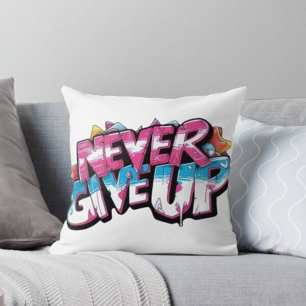 Item preview, Never Give Up – Colorful Graffiti Motivational Typography | Street Style Quote designed and sold by SkullVibe Collective.