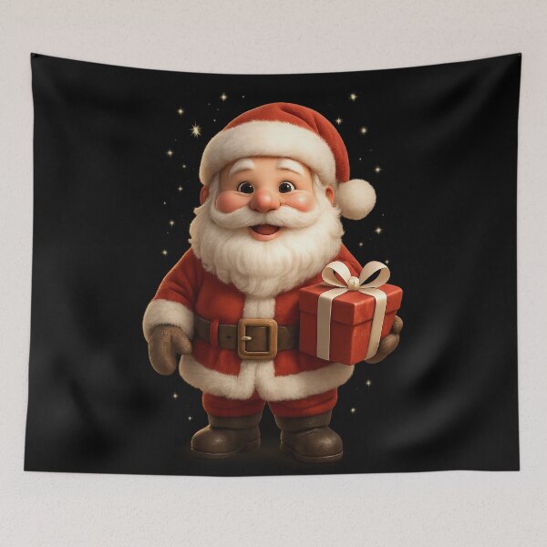 Item preview, Cute 3D Santa Claus Holding Gift – Christmas Holiday Art designed and sold by FUIRY .