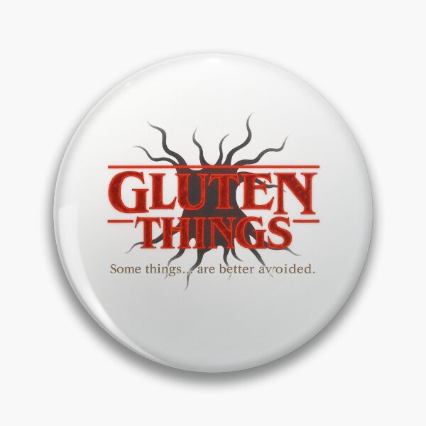 Item preview, GLUTEN THINGS – Red Neon 80s Horror Parody Title | Dripping Gluten Texture + Shadow Tendrils | GF Humour Design designed and sold by My Gluten Free Life UK.