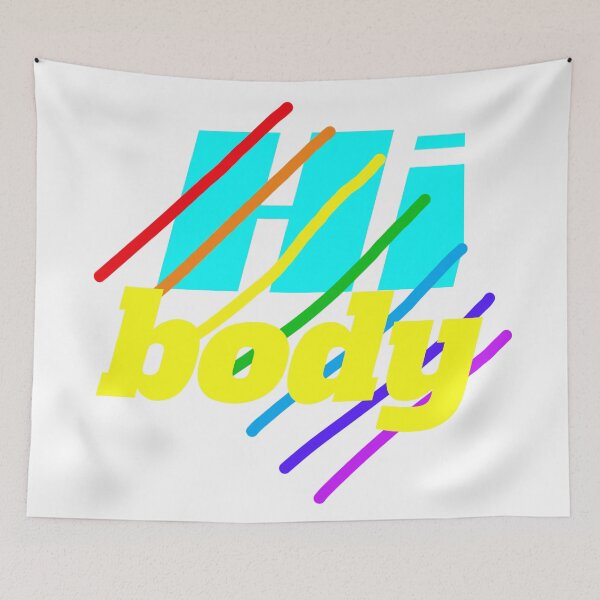 Item preview, Hi Body Rainbow Pride LGBTQ+ Body Positivity Sticker & Shirt Design designed and sold by Faali950.