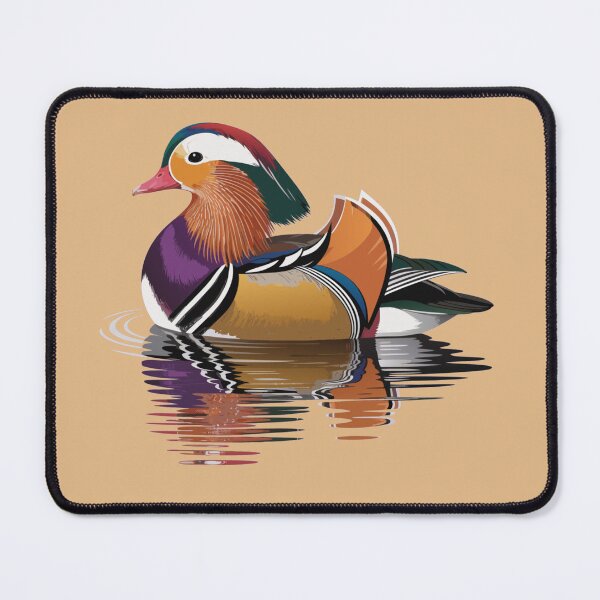Item preview, Colorful Mandarin Duck on Water – Elegant Wildlife Illustration designed and sold by Royalsticker.