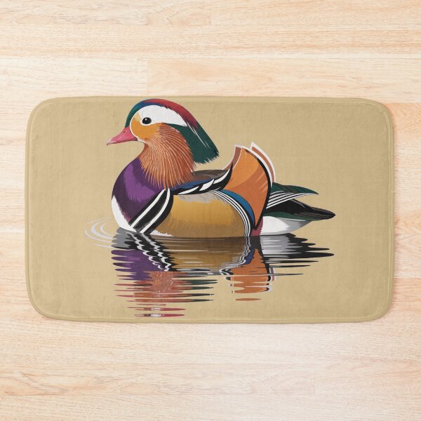 Item preview, Colorful Mandarin Duck on Water – Elegant Wildlife Illustration designed and sold by Royalsticker.