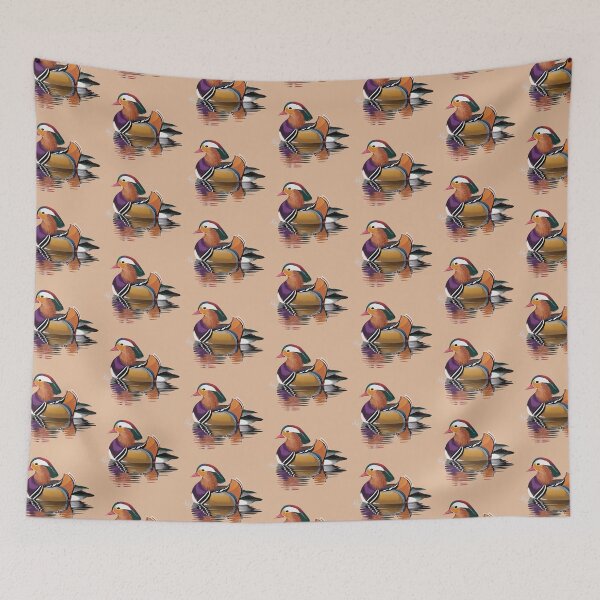 Item preview, Colorful Mandarin Duck on Water – Elegant Wildlife Illustration designed and sold by Royalsticker.