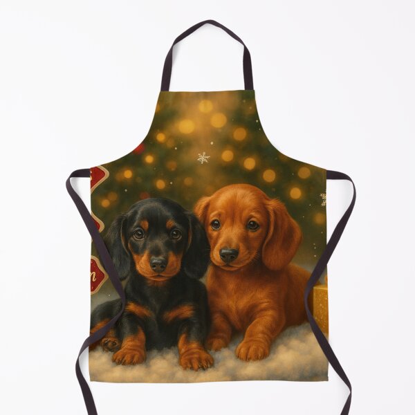 Item preview, Premium Christmas Dachshund Puppies – Gingerbread Sign Holiday Scene designed and sold by GivingJoy.