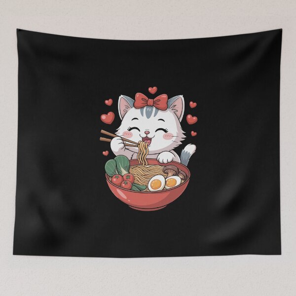 Item preview, Cat Enjoying Ramen designed and sold by jkrphoto.