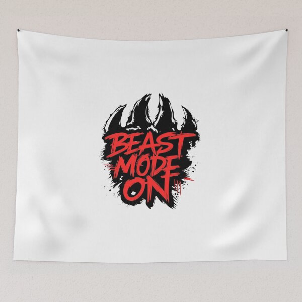 Item preview, Beast Mode On – Bold Graffiti Fitness Typography | Gym Motivation Art designed and sold by SkullVibe Collective.