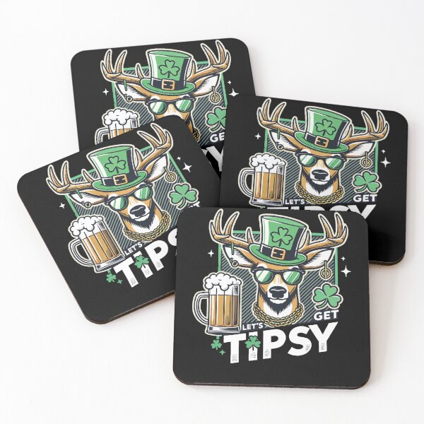 Item preview, Let's Get Tipsy Leprechaun Deer Mug Shamrock designed and sold by LuminOrb.