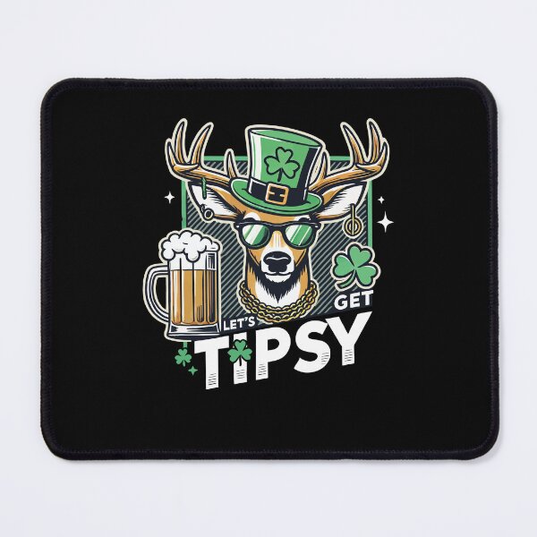 Item preview, Let's Get Tipsy Leprechaun Deer Mug Shamrock designed and sold by LuminOrb.