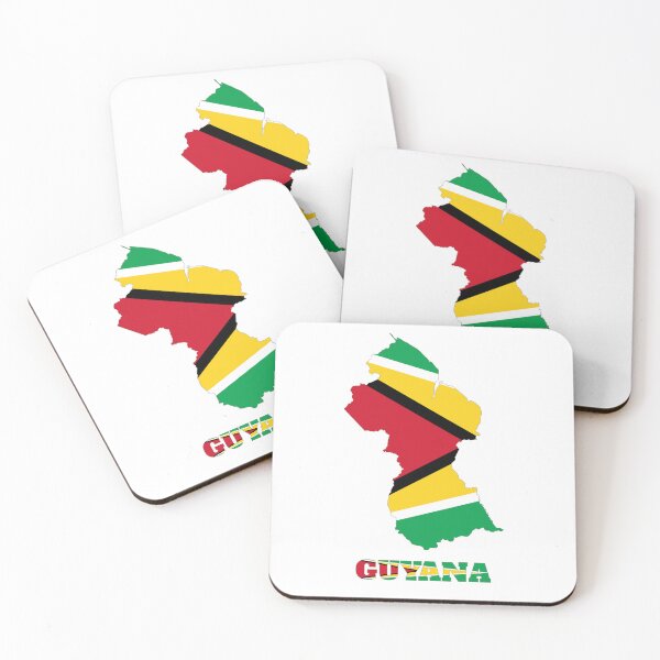 Item preview, Guyana Flag map design designed and sold by BasbiArt.