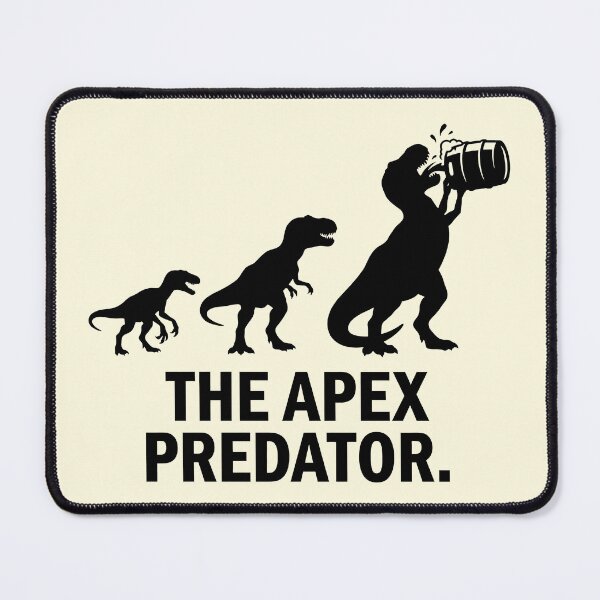 Item preview, The Apex Predator Evolution - T-Rex Drinking Beer Keg Silhouette designed and sold by Imaginationbeyond.