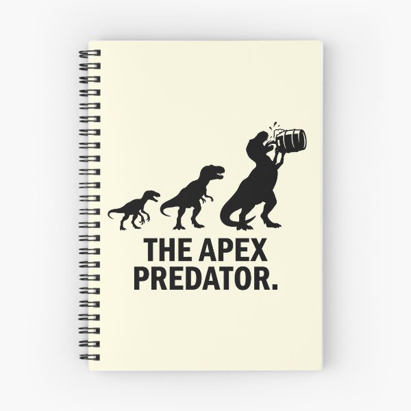 Item preview, The Apex Predator Evolution - T-Rex Drinking Beer Keg Silhouette designed and sold by Imaginationbeyond.