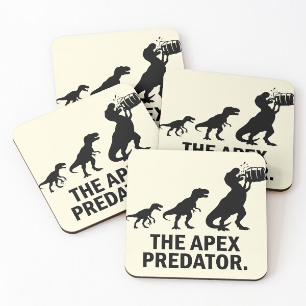 Item preview, The Apex Predator Evolution - T-Rex Drinking Beer Keg Silhouette designed and sold by Imaginationbeyond.