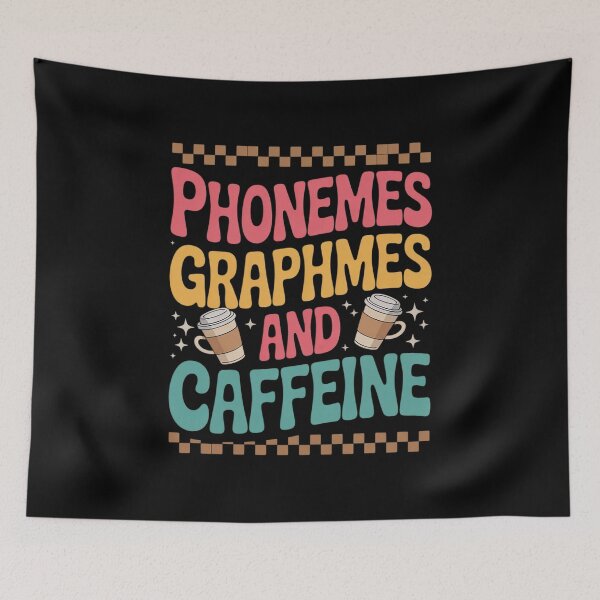 Item preview, Phonemes Graphemes and Caffeine Reading Teacher Groovy Lover  designed and sold by lilLilaBatArt.