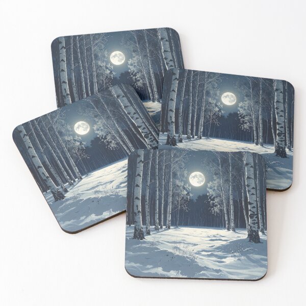 Item preview, "Winter silence under the full moon" designed and sold by Schoenenwald - Illustrations Uniques et Originales.