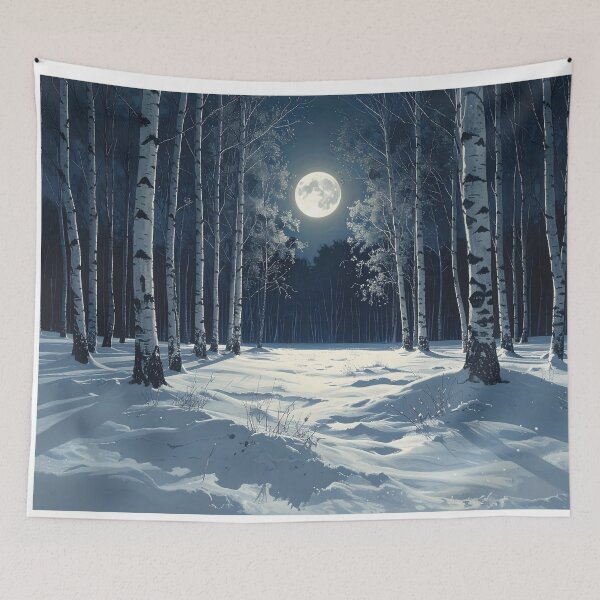 Item preview, "Winter silence under the full moon" designed and sold by Schoenenwald - Illustrations Uniques et Originales.