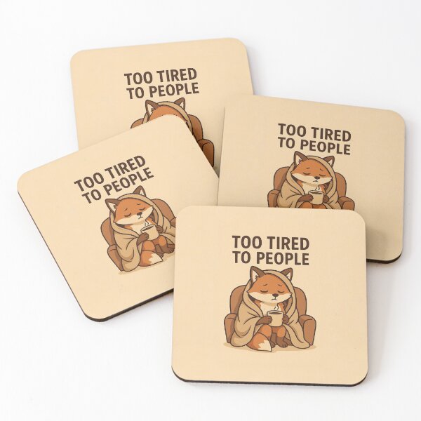 Item preview, Introvert Fox – Too Tired to People Funny Quote Illustration designed and sold by Still Breathing Studio.