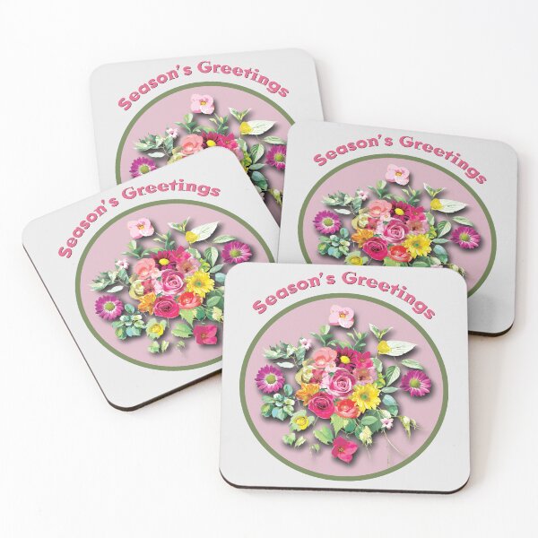 Item preview, Season's Greetings with Vibrant and Cheerful Flowers designed and sold by cremedecolor.