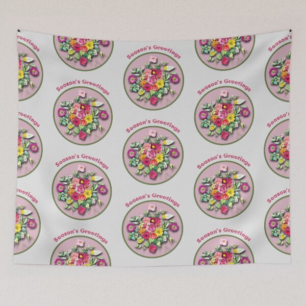 Item preview, Season's Greetings with Vibrant and Cheerful Flowers designed and sold by cremedecolor.