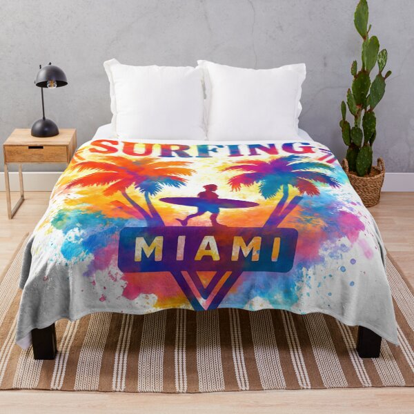 Item preview, Surfing Miami Psychedelic Retro Waves designed and sold by CharlieDesings.