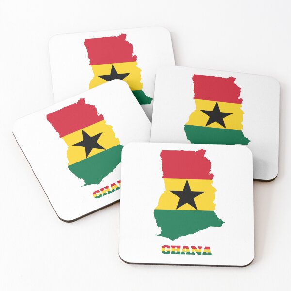 Artikelvorschau, Ghana-Flaggen-Kartendesign entworfen und verkauft von BasbiArt.
