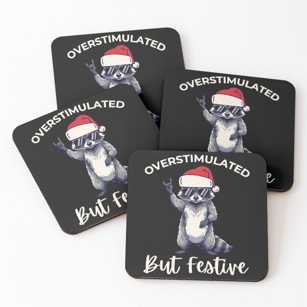 Item preview, Overstimulated But Festive - Funny Christmas Raccoon designed and sold by Anniko Art Studio.