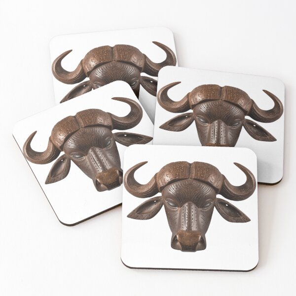 Item preview, Intricate Carved African Buffalo Mask Wall Art Decor designed and sold by SavannaStrikes.