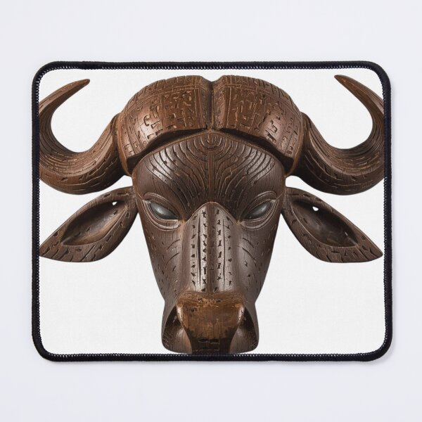 Item preview, Intricate Carved African Buffalo Mask Wall Art Decor designed and sold by SavannaStrikes.