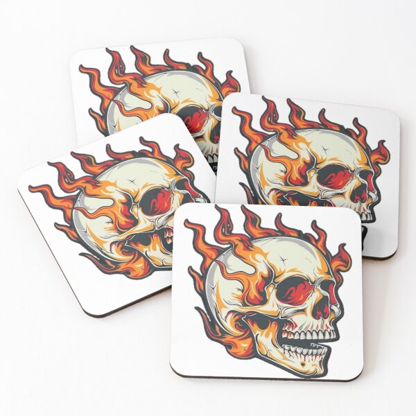 Item preview, Flame Skull – Burning Fire Skull Art | Hot Rod & Biker Tattoo Style Graphic designed and sold by SkullVibe Collective.