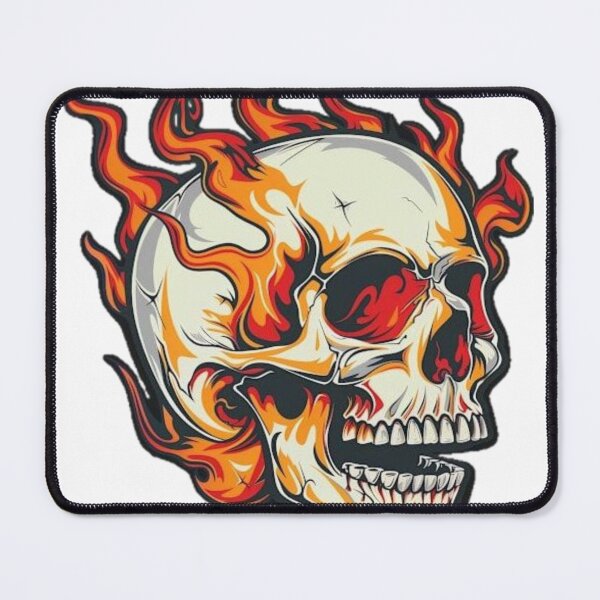 Item preview, Flame Skull – Burning Fire Skull Art | Hot Rod & Biker Tattoo Style Graphic designed and sold by SkullVibe Collective.