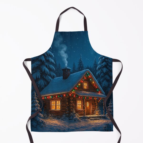Item preview, Cozy Christmas Cabin in Snow – Winter Holiday Art designed and sold by FUIRY .