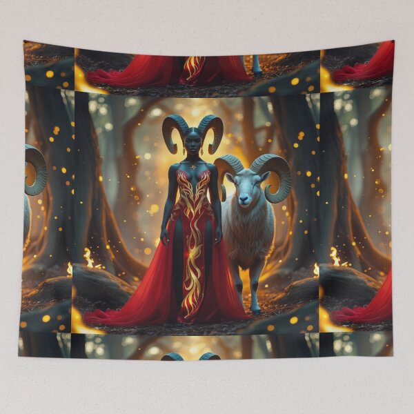 Item preview, Aries Zodiac Queen | Astrology Digital Art | Fire Sign Portrait designed and sold by Dannygirl999.
