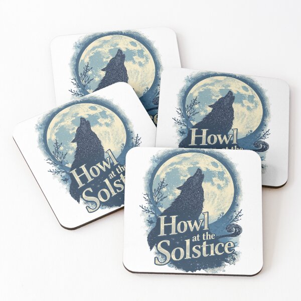 Item preview, Aullido en el solsticio: Diseño de invierno/verano de lobo y luna llena designed and sold by Tucker-Art.