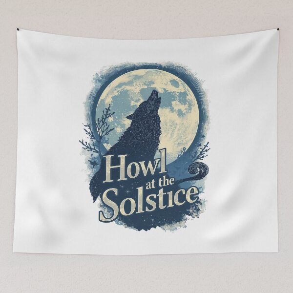 Item preview, Howl at the Solstice: Wolf and Full Moon Winter/Summer Design designed and sold by Tucker-Art.