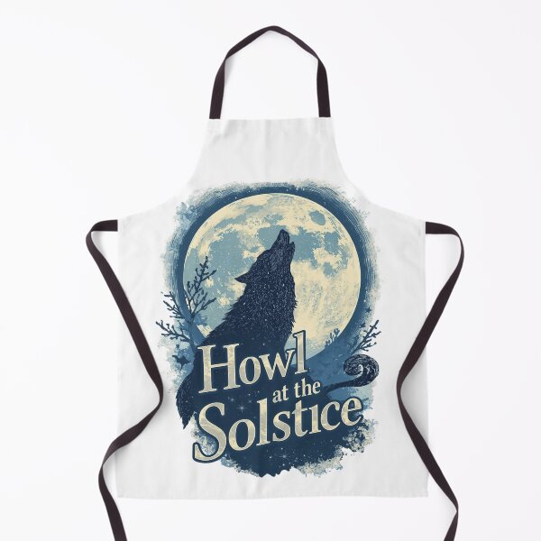 Aperçu de l'œuvre Hurlement au solstice : Loup et pleine lune - Motif hiver/été créée et vendue par Tucker-Art.