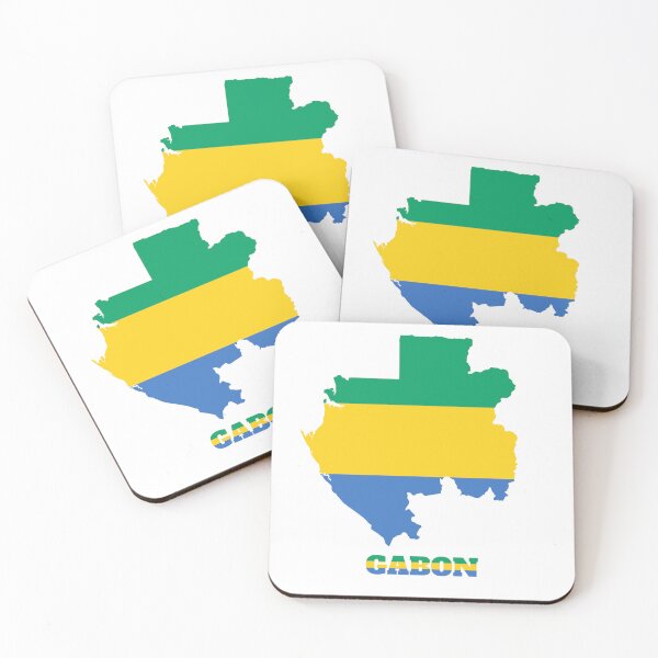 Item preview, Gabon Flag map design designed and sold by BasbiArt.