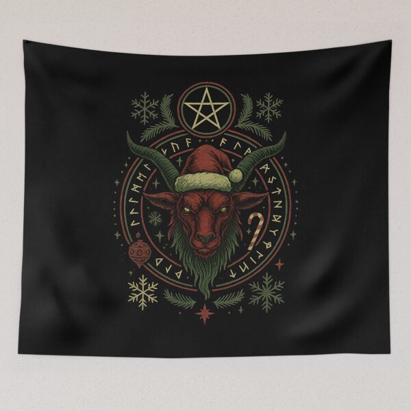 Item preview, Occult Christmas Goat – Dark Holiday Art designed and sold by AshenLantern.