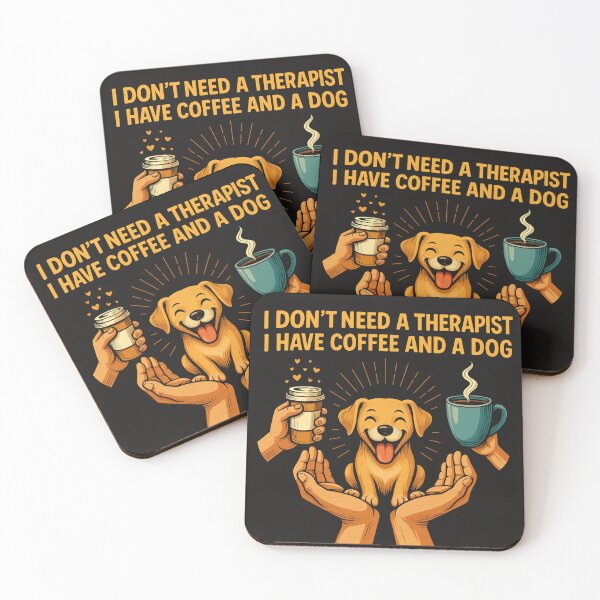 Item preview, Coffee, Canines & No Therapy Needed designed and sold by Cats and Other Things.