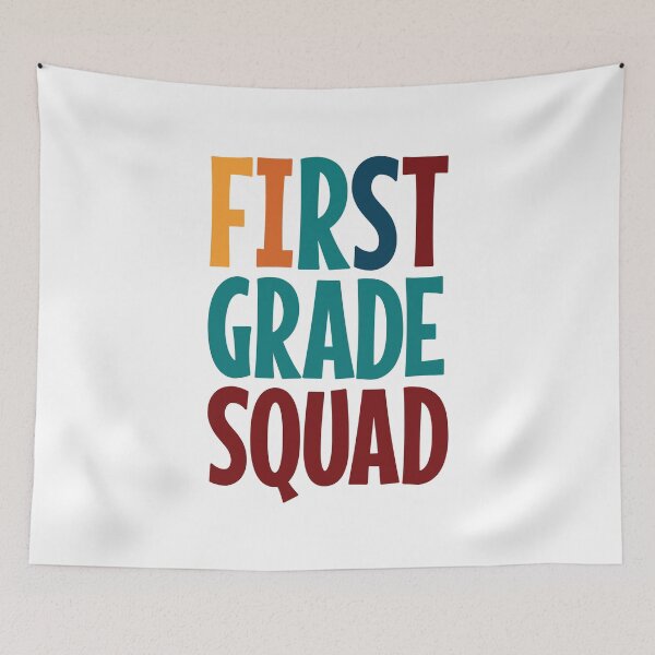 Item preview, First grade squad colorful text designed and sold by Think4Prints.