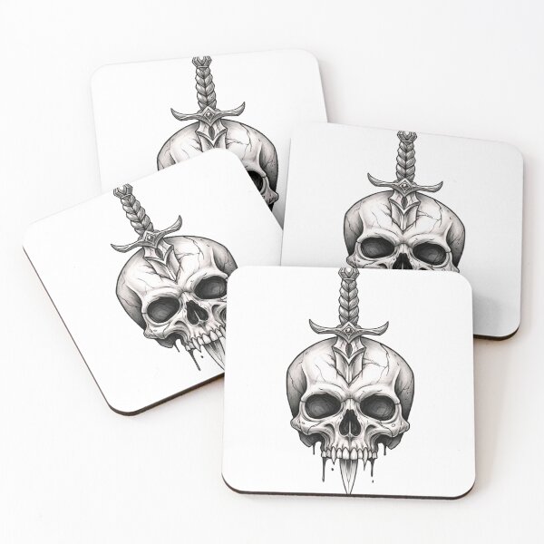 Item preview, Sword Through Skull – Warrior Tattoo Style | Gothic Battle Graphic designed and sold by SkullVibe Collective.
