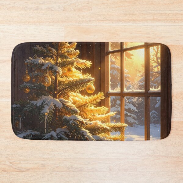 Item preview, "Golden Christmas - Illuminated Tree by the Window" designed and sold by Schoenenwald - Illustrations Uniques et Originales.