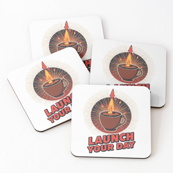 Item preview, Launch Your Day Rocket Coffee T-Shirt Design | Morning Energy Boost Graphic designed and sold by Tucker-Art.